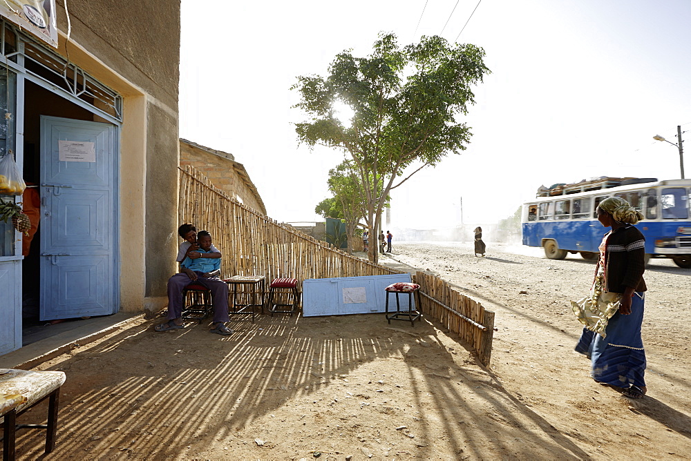 Terrace of a juice stand, Hawzien, Tigray Region, Ethiopia