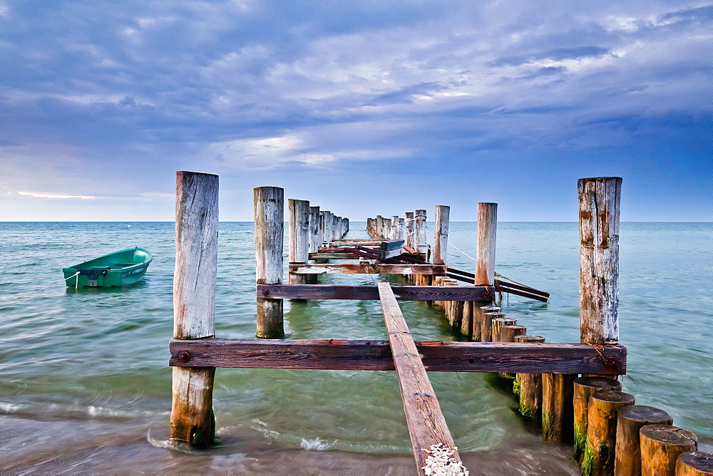 Evening on the pier, Zingst, Darss, Baltic Sea, Mecklenburg-Vorpommern, Germany