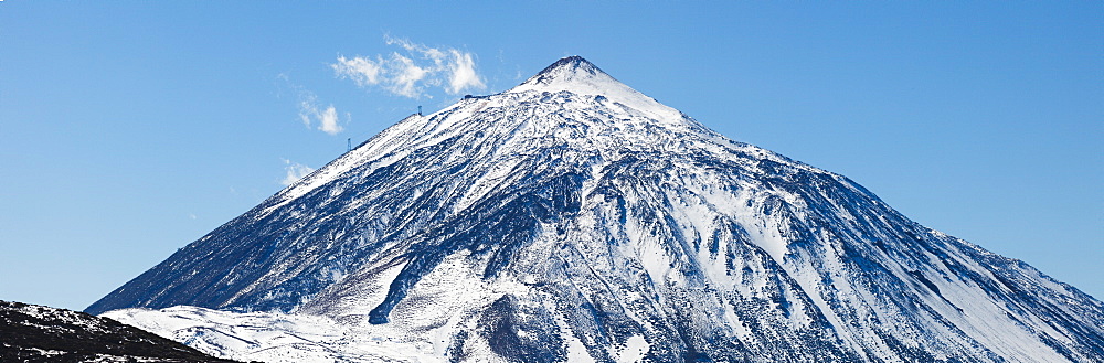 View to Teide, 3718m, the islandÂ´s landmark, highest point in Spain, volcanic mountain, Tenerife, Canary Islands, Spain, Europe