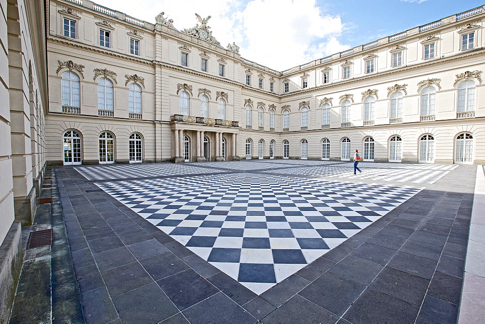 Inner courtyard, Herrenchiemsee Castle, Herrenchiemsee, Chiemgau, Bavaria, Germany