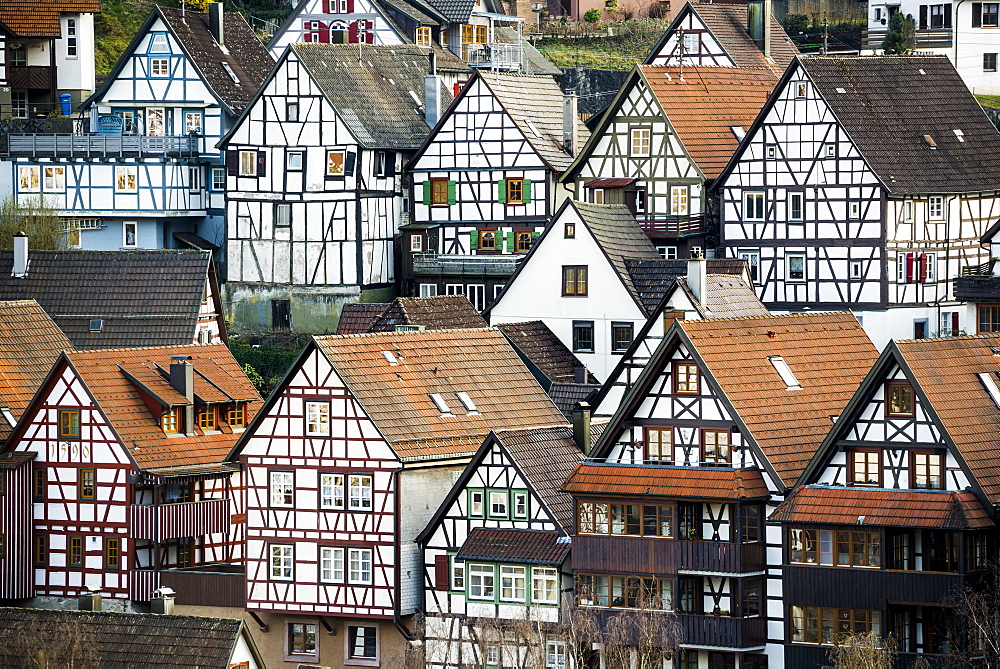 Timber frame houses, Schiltach, Black Forest, Baden-Wuerttemberg, Germany