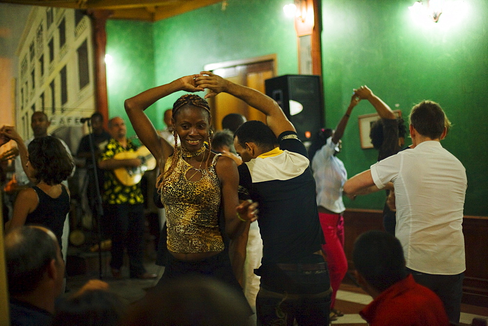 People dancing in Casa de la Trova, Santiago de Cuba, Santiago de Cuba, Cuba, West Indies