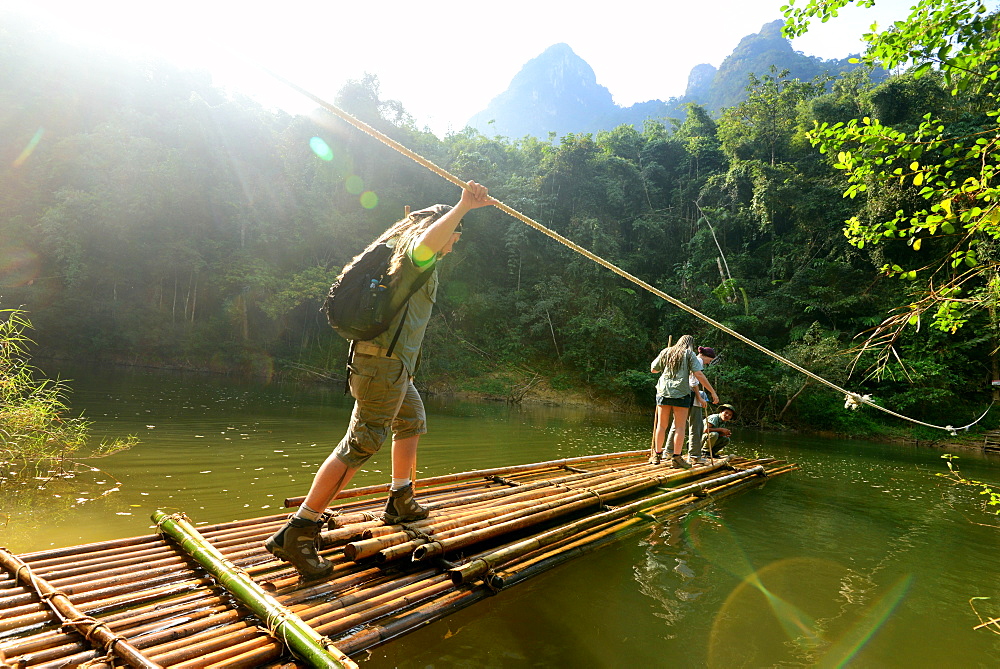 Hiking at Camp: Elephant Hills in Khao Sok National Park, Surat Thani, South Thailand, Asien