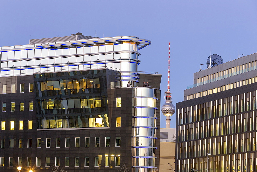 Modern architecture and offices, Alex TV Tower, Berlin Mitte, Berlin, Germany