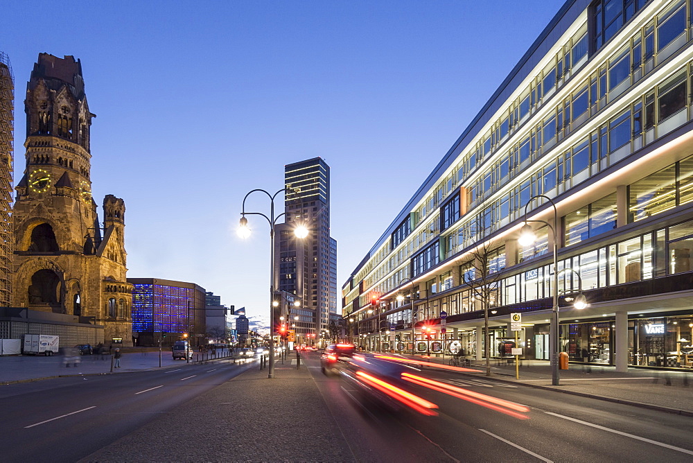 Bikini Shopping Center and Kaiser Wilhelm Memorial Church, Waldorf Astoria Hotel, Berlin, Germany