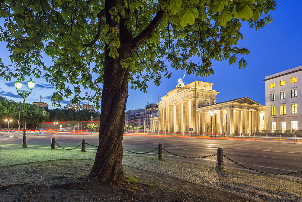 Brandenburg Gate at Twilight, Reichstag, Berlin, Germany