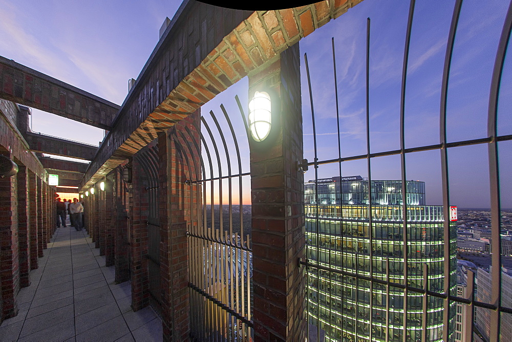 Panoramic View from Kollhoff Tower towards Sony Center, DB tower, Leibziger Platz, Potsdamer Platz, Berlin, Germany