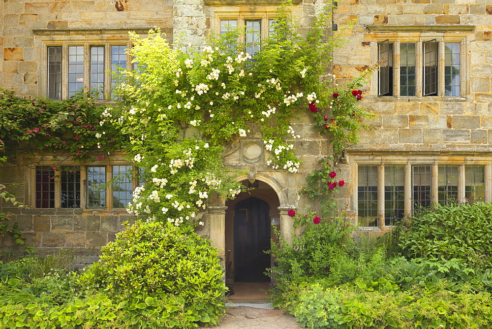 Entrance to the manor house, Bateman's, home of the writer Rudyard Kipling, East Sussex, Great Britain