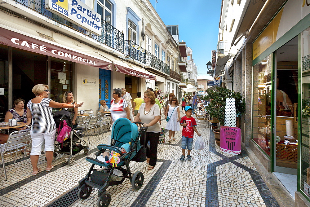 Pedestrian zone, Rua de Comercio, Olhao, Algarve, Portugal