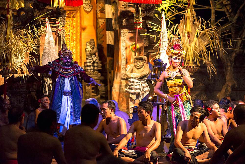 Traditional Balinese Dance Performance in traditional robes and dresses, Bali, Indonesia