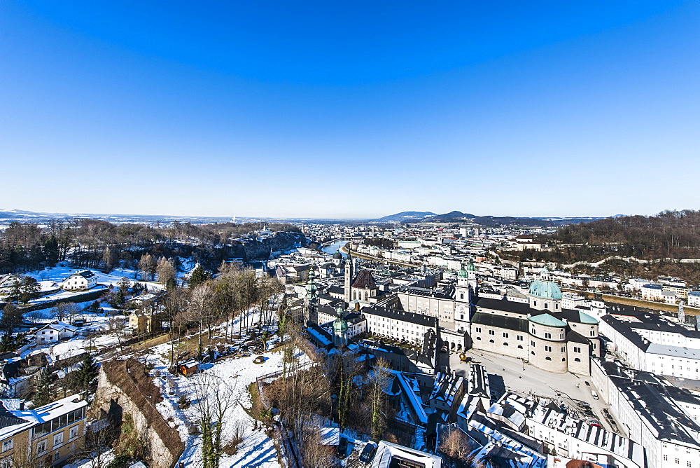 view to Salzburg from Hohensalzburg castle, Salzburg, Austria, Europe