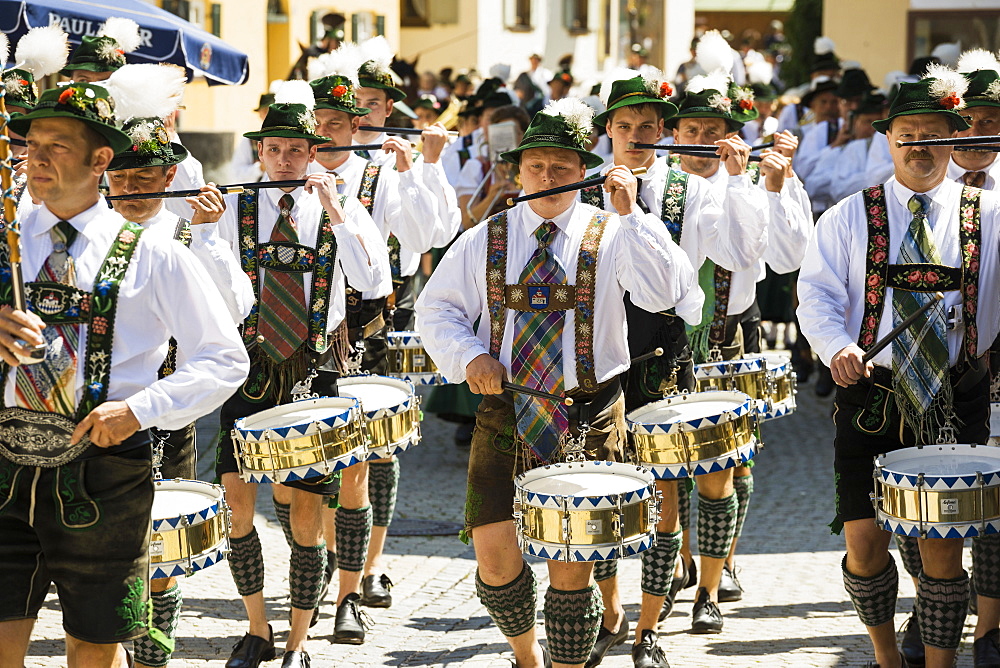 traditional prozession, Garmisch-Partenkirchen, Upper Bavaria, Bavaria, Germany