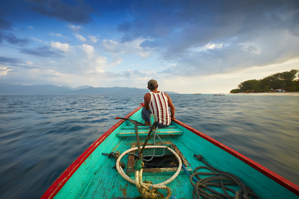 Fisherman, Boat Trip between the Islands, Gili Trawangan, Lombok, Indonesia