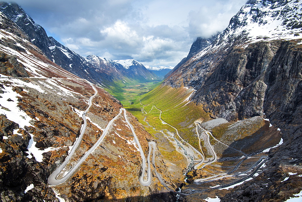 Spring, Valley, View, Trollstigen, Romsdal, Norway, Europe