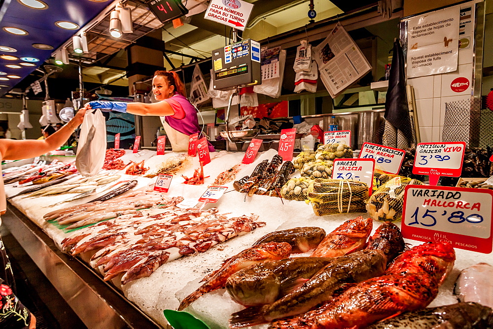 City market Mercat de l'olivar in the old city of Palma, Palma de Mallorca; Balearic Islands; Spain; Europe'