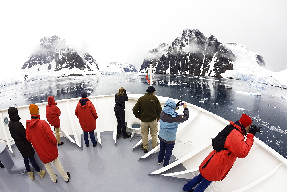 Cruiseship in Lemaire Channel, Graham Land, Antarctic Peninsula, Antarktica