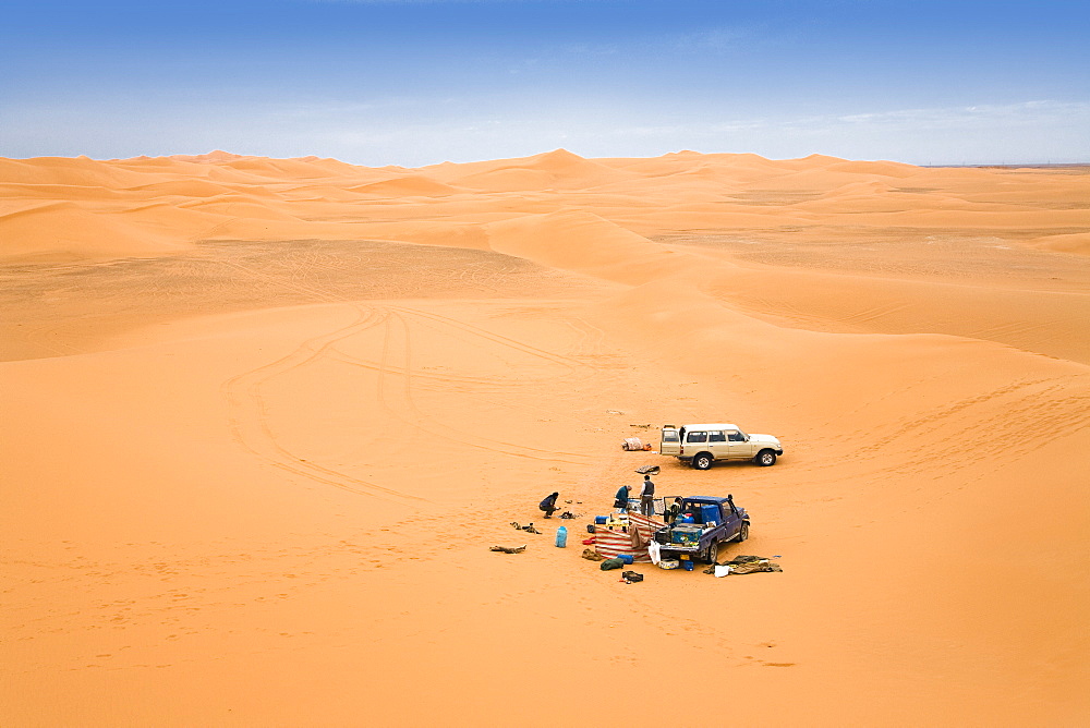 Camp in the libyan desert, Libya, Sahara, North Africa
