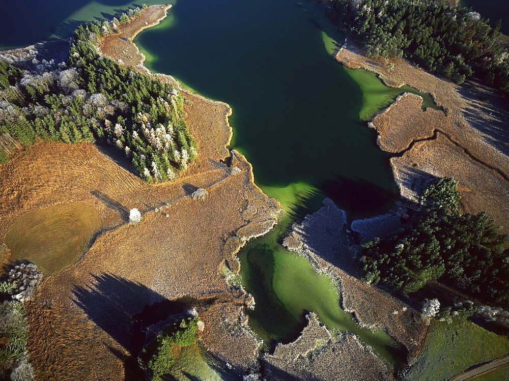 Aerial view of Osterseen, Upper Bavaria, Germany