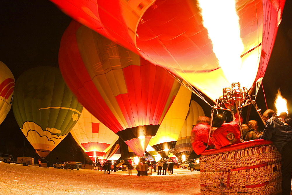 Hot air balloon festival, Bad Kohlgrub, Upper Bavaria, Bavaria, Germany