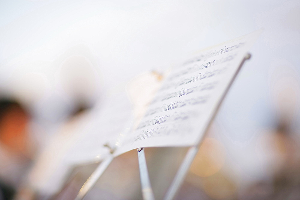 Music stand, Midsummer Festival, Muensing, Bavaria, Germany