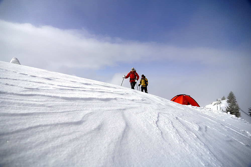 Ski tour at Hochgrat, Allgäu Alps, Bavaria, Germany, Europe