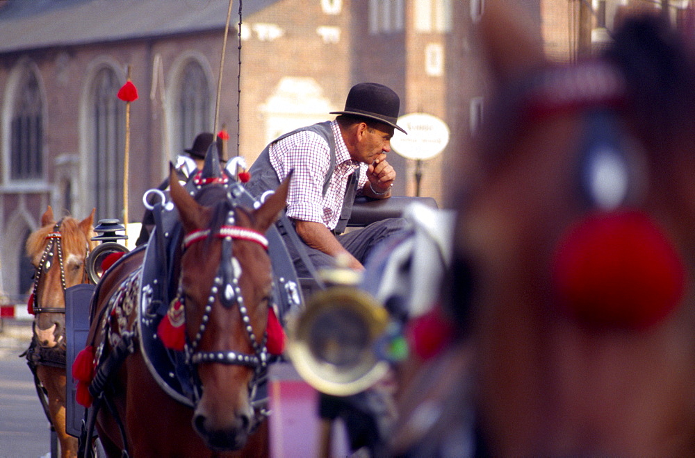 Carriages on Market Square in Cracow, Poland