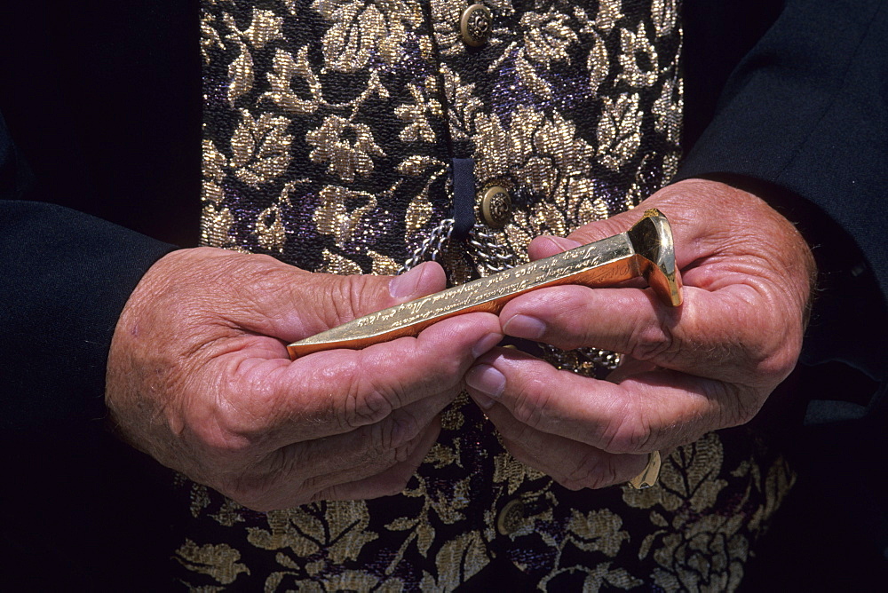 Golden Spike Replica, Golden Spike National Historic Site, to commemorate the first transcontinental railroad, near Brigham City, Utah, USA