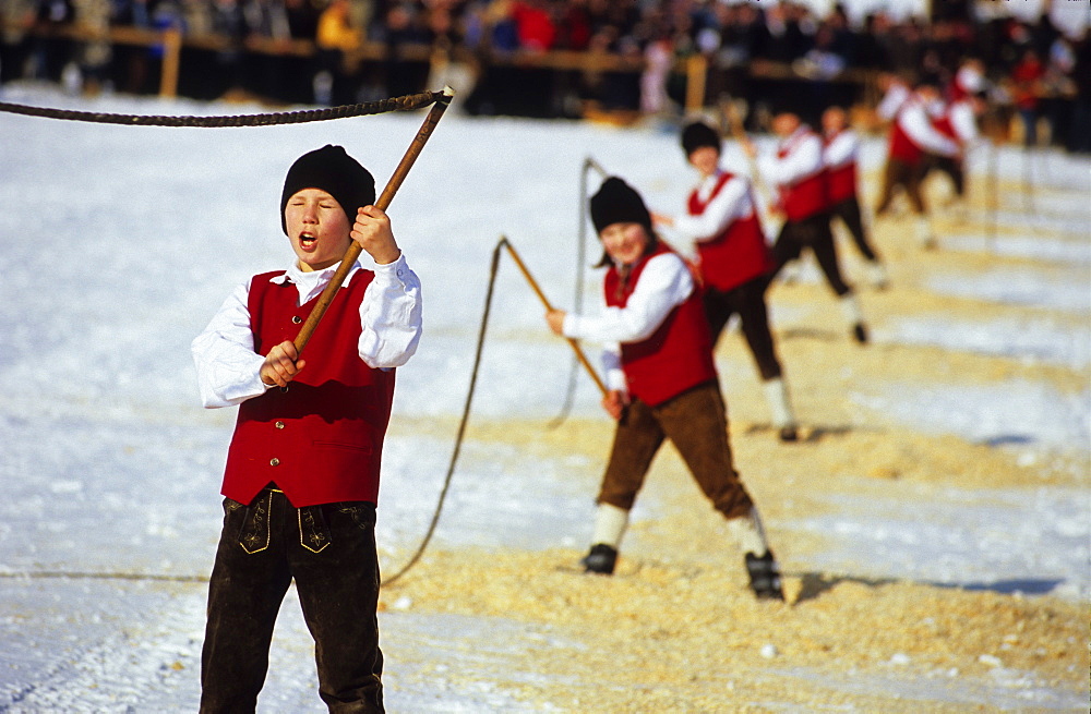 Children cracking whips, Folklore show, Wals-Siezenheim, Salzburg, Austria