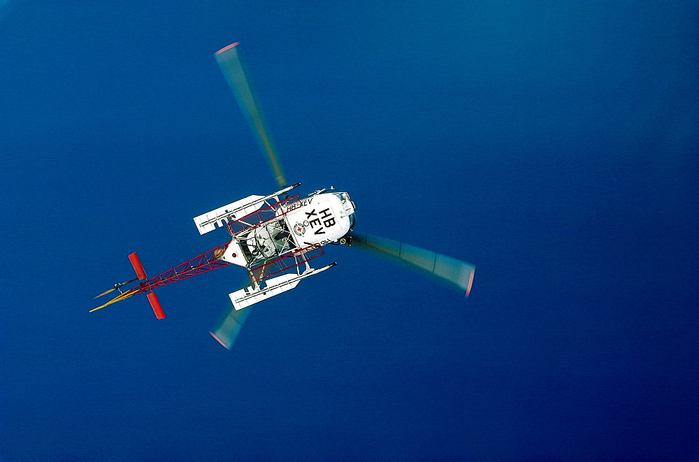View of a helicopter used for Heliskiing, Europe