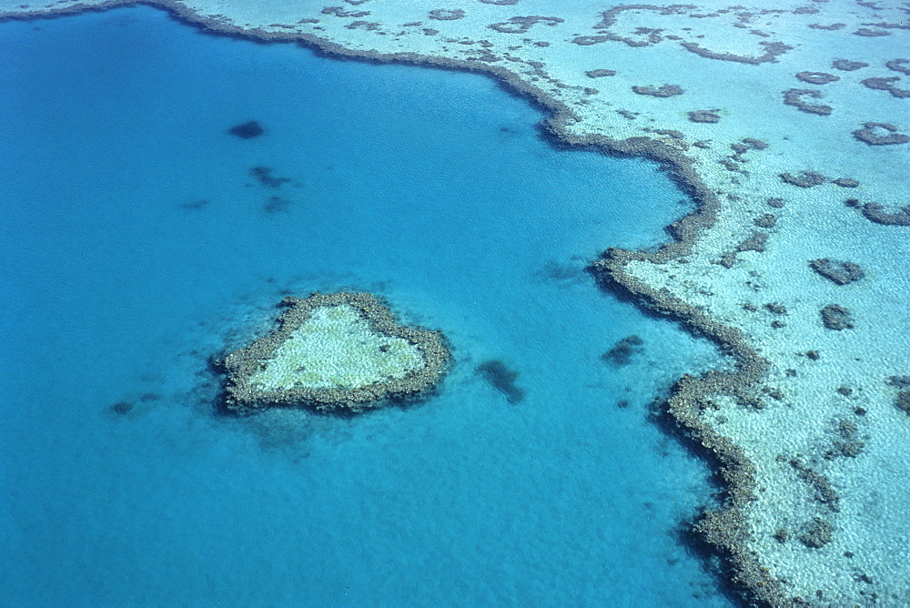 Aerial Photo, Heart Shaped Reef, Great Barrier Reef Queensland, Australia