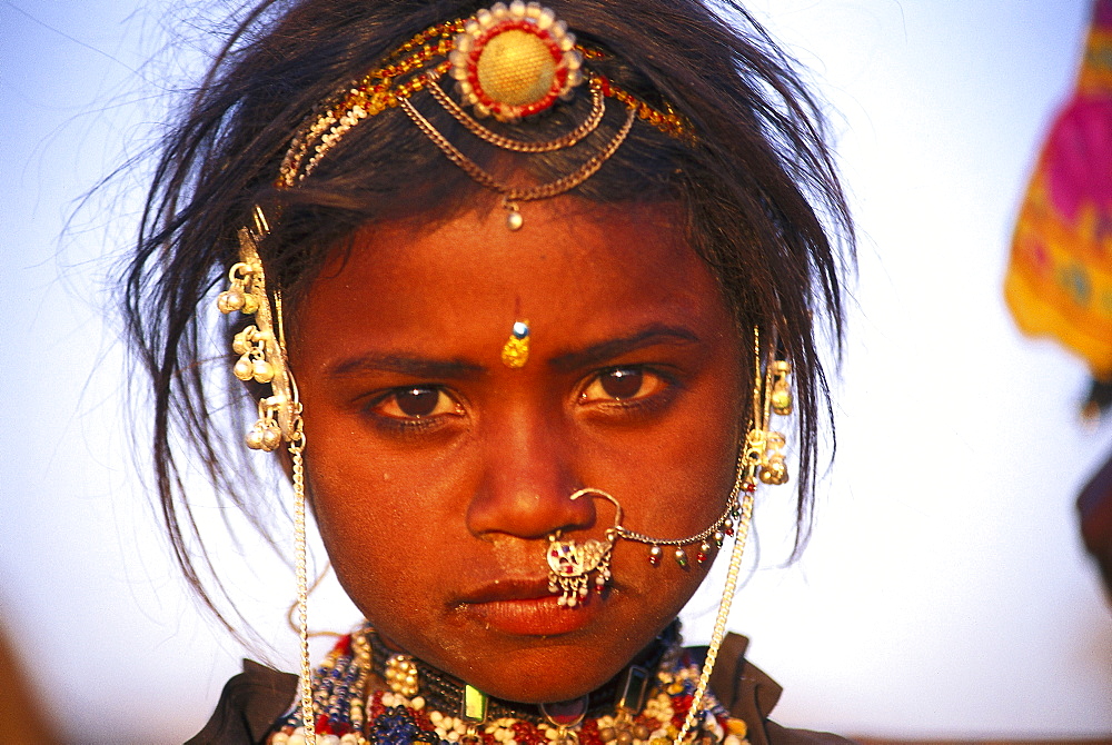 Indian girl, Pushkar, Rajasthan, India, Asia