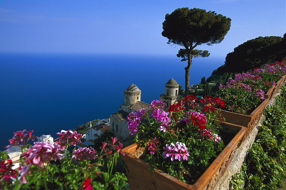 Seaview from Villa Ruffolo, Ravello, Amalfitana, Campania, Italy, Europe