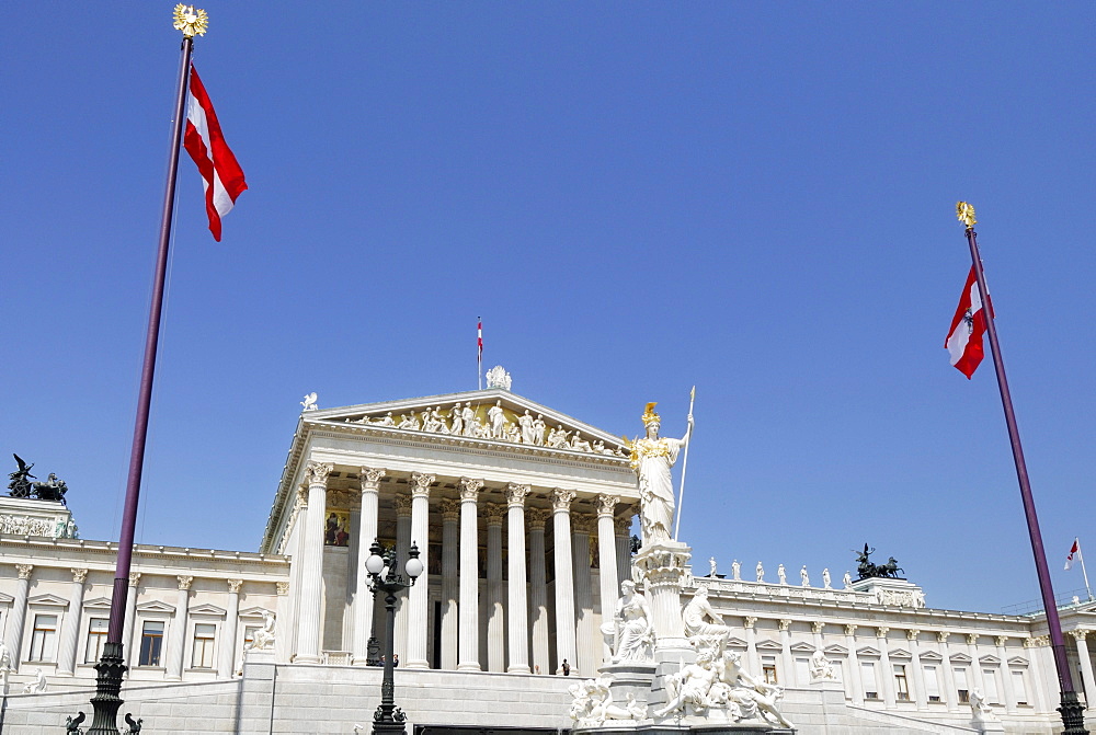 Pallas-Athena fountain in front of parliament, Vienna, Austria