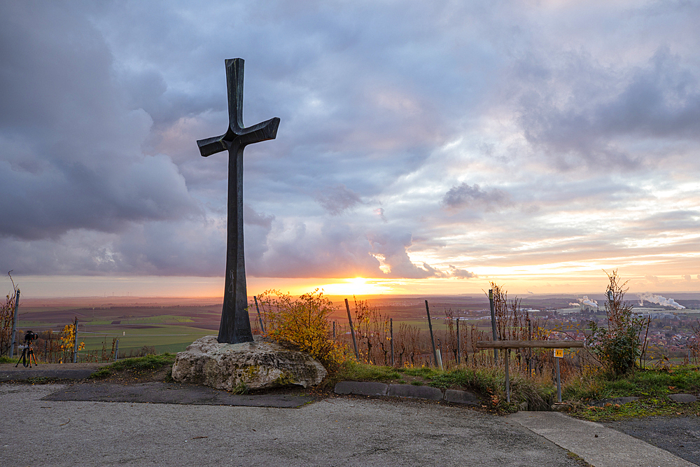 Cross on the calf, Iphofen, Kitzingen, Lower Franconia, Franconia, Bavaria, Germany, Europe