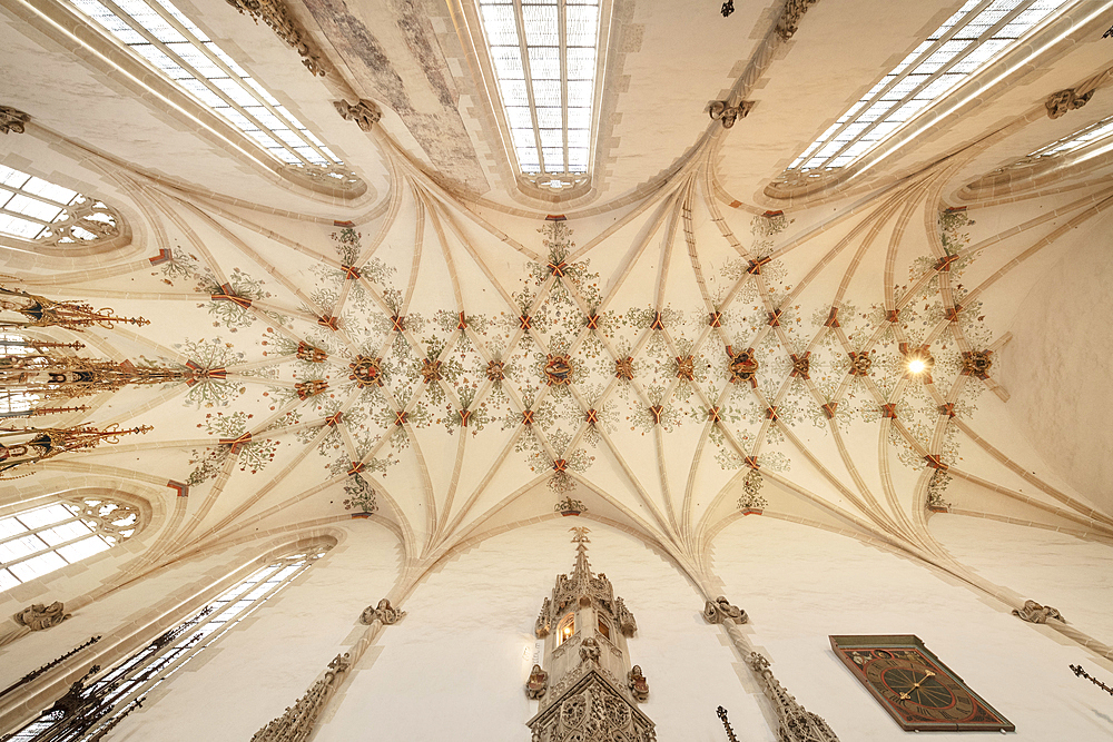 Cross vault of the nave, Blaubeuren monastery, Alb-Donau district, Baden-Württemberg, Germany