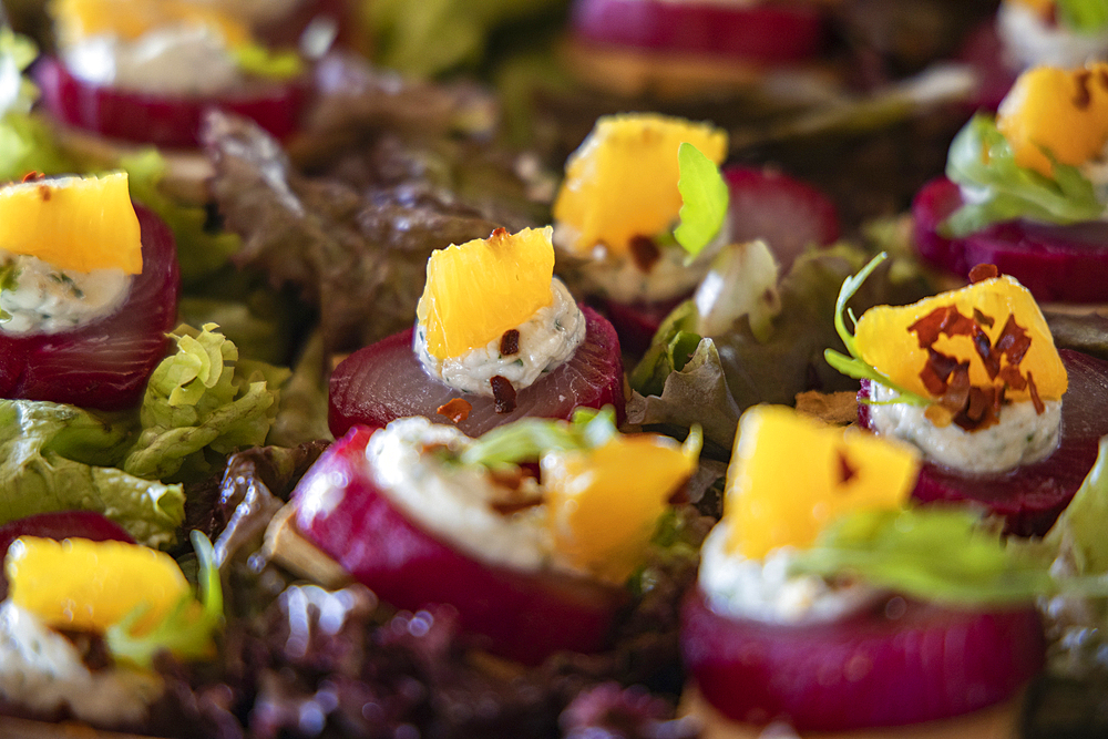 Delicious canapes are served during a cocktail mixology event in a Residence Villa accommodation at Six Senses Fiji Resort, Malolo Island, Mamanuca Group, Fiji Islands, South Pacific