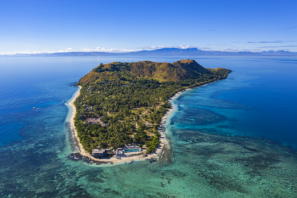 Aerial view of Vomo Island Fiji Resort, Vomo Island, Mamanuca Group, Fiji Islands, South Pacific