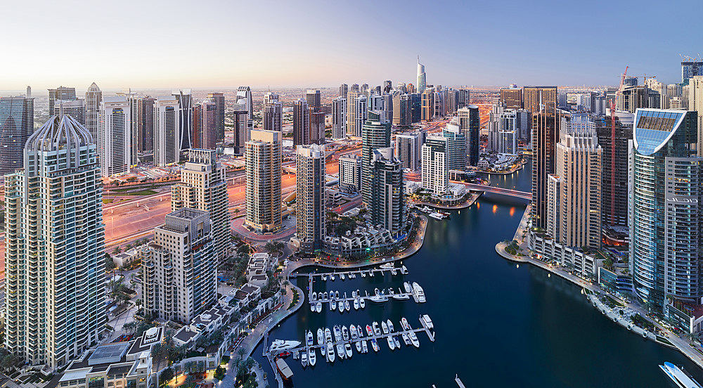 View over the Dubai Marina, Dubai, United Arab Emirates