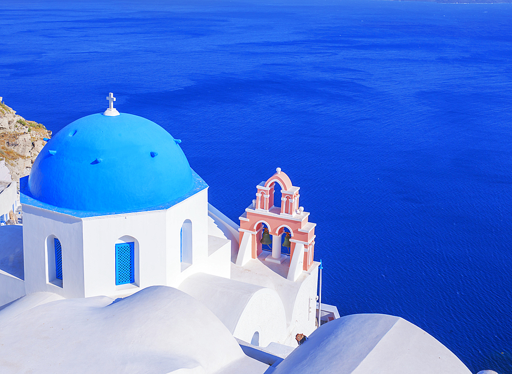 Oia village, elevated view, Oia, Santorini, Cyclades Islands, Greece