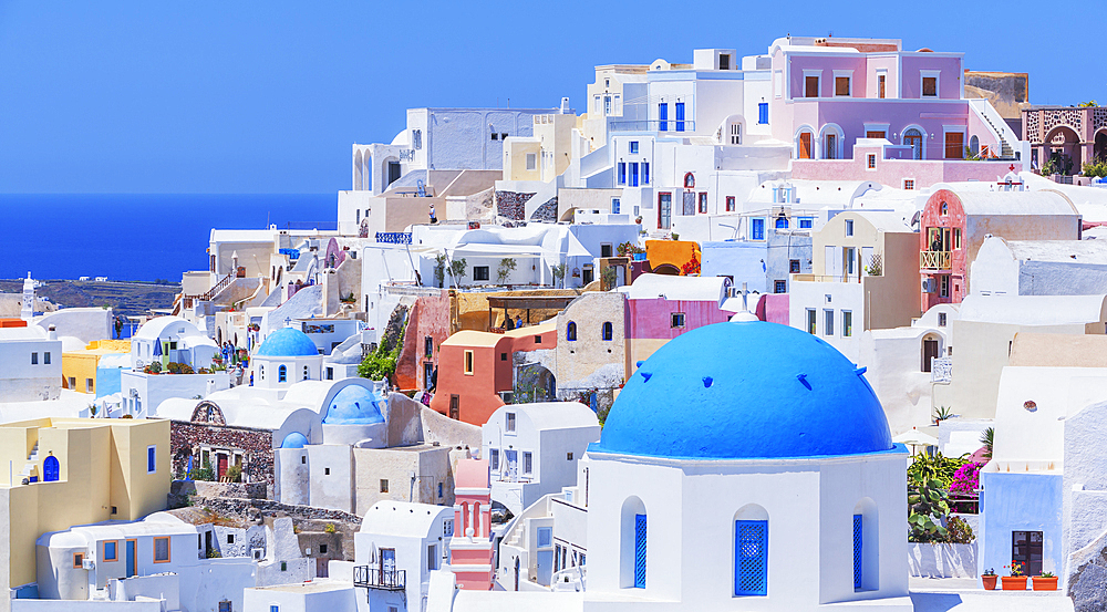 View of Oia village, Oia, Santorini, Cyclades Islands, Greece