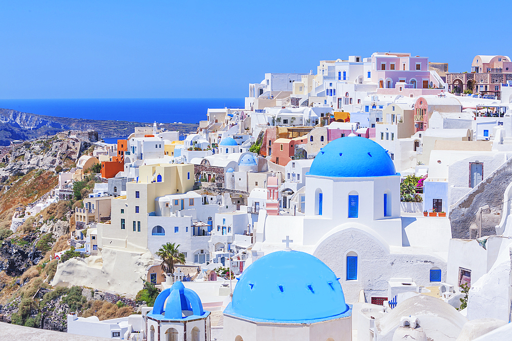 View of Oia village, Oia, Santorini, Cyclades Islands, Greece