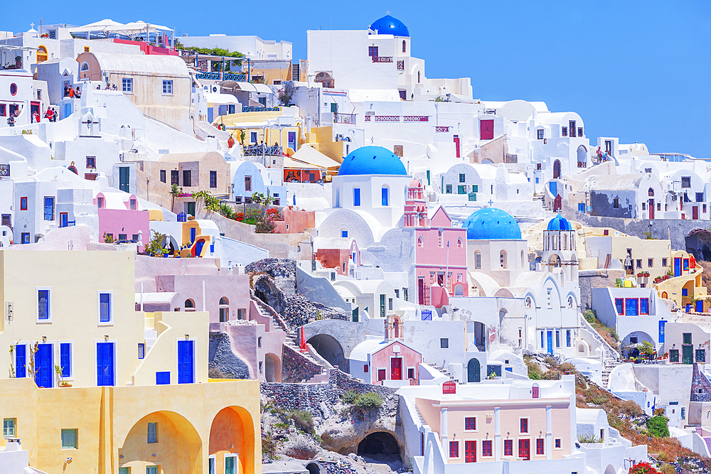 View of Oia village, Oia, Santorini, Cyclades Islands, Greece