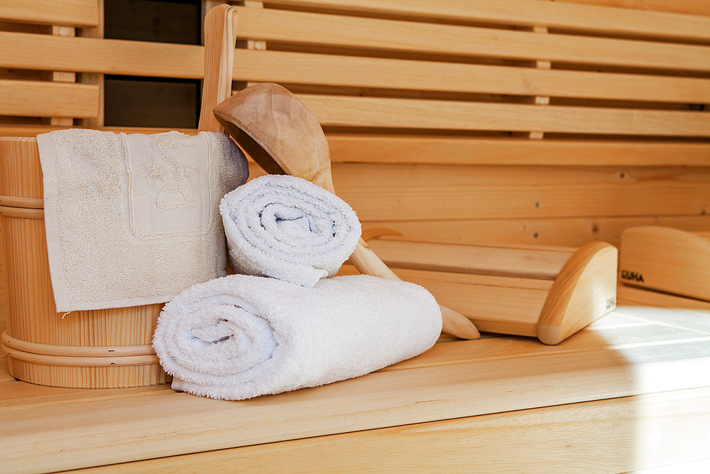 Sauna wellness relaxation, Reit im Winkl, Chiemgau, Bavaria, Germany