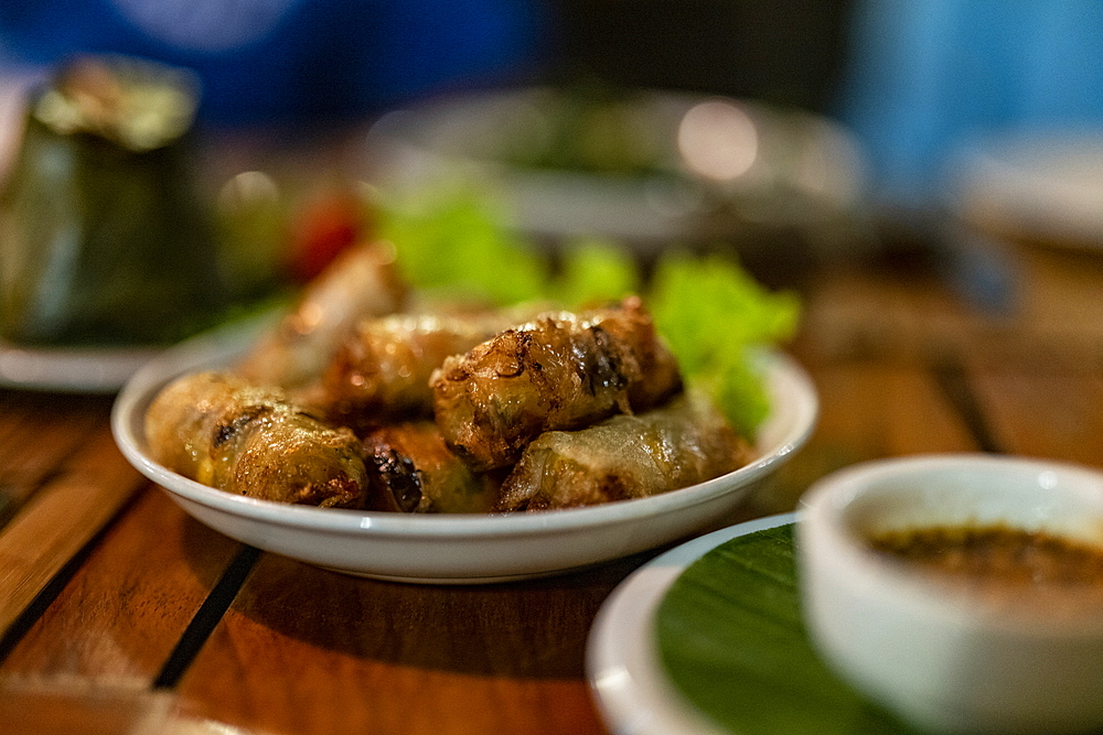 Local delicacies in the restaurant, Luang Prabang, Luang Prabang Province, Laos, Asia