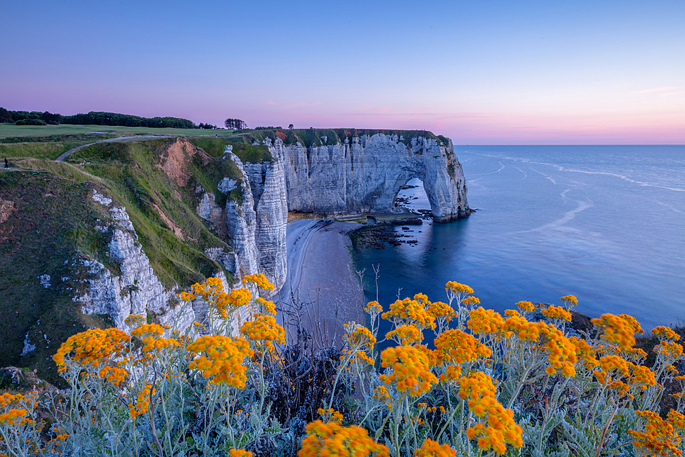 Manneporte rock arch on the Alabaster Coast near Étretat, Normandy, France.