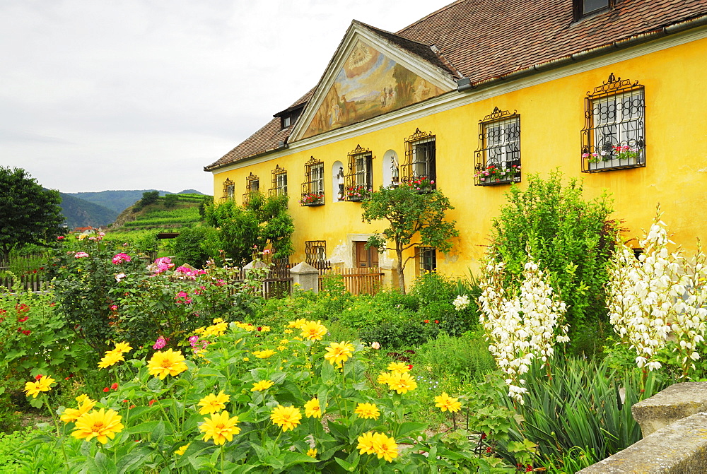 House with cottage garden, Wachauch, Lower Austria, Austria