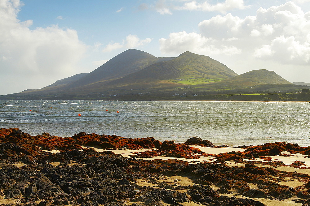 outdoor photo, view from Old Head (near Louisburgh) to Croagh Patrick, County Mayo, Ireland, Europe