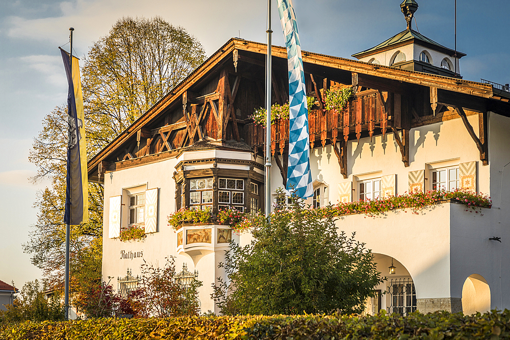 Town hall of Schliersee, Upper Bavaria, Bavaria, Germany