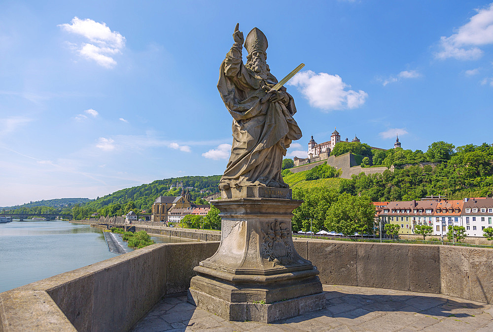 Würzburg, Old Main bridge, bridge saint Kilian, Marian festivals