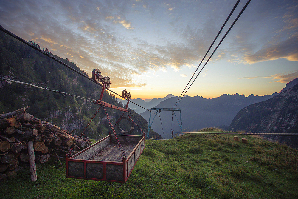 Sunrise at Rifugio Pian de Fontana, Dolomites, Höhenweg 1, Belluno, South Tyrol, Italy